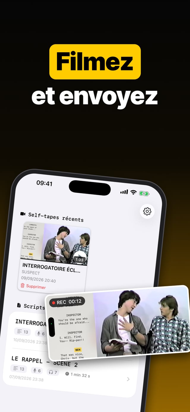 Filmez et envoyez : un self-tape enregistré à côté du scénario, en paysage